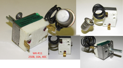 Термостат WK-R11. 250В, 16A, 0-40°C, капиллярный, регул., L460, 2 конт. ТП 3Е